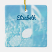 Blauwe muziek gepersonaliseerd keramisch ornament (Voorkant)