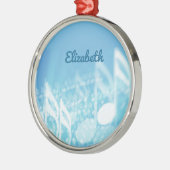 Blauwe muziek gepersonaliseerd metalen ornament (Links)