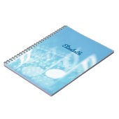 Blauwe muziek gepersonaliseerd notitieboek (Linkerzijde)