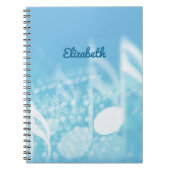 Blauwe muziek gepersonaliseerd notitieboek (Voorkant)