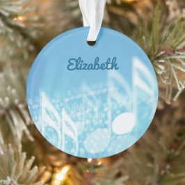Blauwe muziek gepersonaliseerd ornament