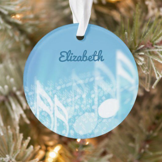 Blauwe muziek gepersonaliseerd ornament (Boom)