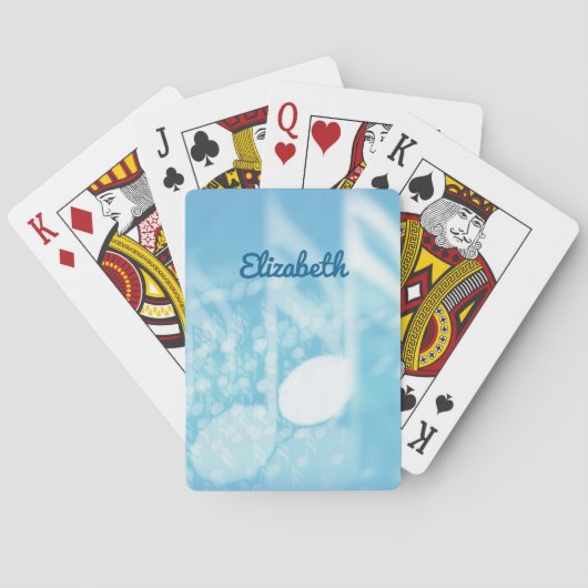 Blauwe muziek gepersonaliseerd pokerkaarten (Achterkant)