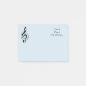 Blauwe muziek Gepersonaliseerd Post het Noteert 4x Post-it® Notes (Voorkant)