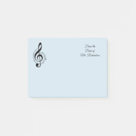 Blauwe muziek Gepersonaliseerd Post het Noteert 4x Post-it® Notes