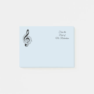 Blauwe muziek Gepersonaliseerd Post het Noteert 4x Post-it® Notes