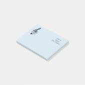 Blauwe muziek Gepersonaliseerd Post het Noteert 4x Post-it® Notes (Schuin)