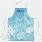 Blauwe muziek gepersonaliseerd schort (Voorkant)