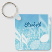 Blauwe muziek gepersonaliseerd sleutelhanger (Voorkant)