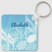 Blauwe muziek gepersonaliseerd sleutelhanger (Achterkant)