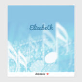 Blauwe muziek gepersonaliseerd sticker (Vel)