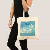 Blauwe muziek gepersonaliseerd tote bag (Voorkant (product))