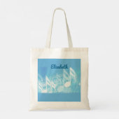 Blauwe muziek gepersonaliseerd tote bag (Achterkant)