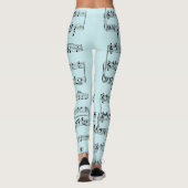 Blauwe muziek leggings (Achterkant)