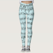 Blauwe muziek leggings (Voorkant)