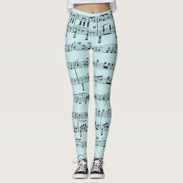 Blauwe muziek leggings