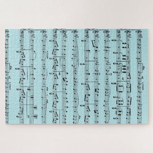 Blauwe muziek legpuzzel (Horizontaal)