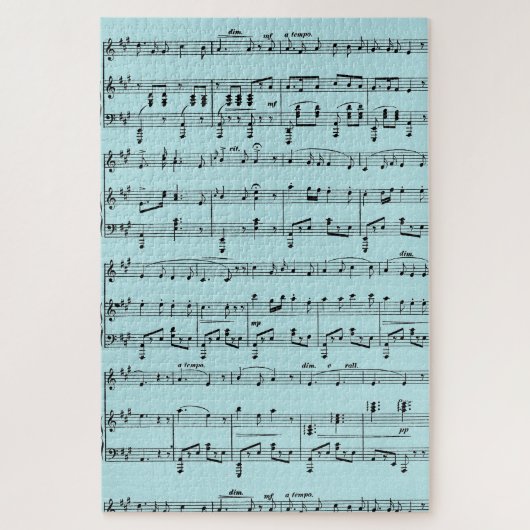 Blauwe muziek legpuzzel (Verticaal)