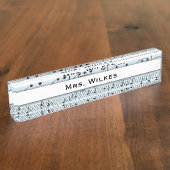 Blauwe muziek naambordje (Zijkant)