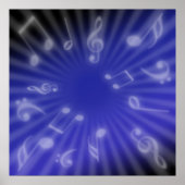 Blauwe muziek poster (Voorkant)