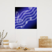Blauwe muziek poster (Keuken)