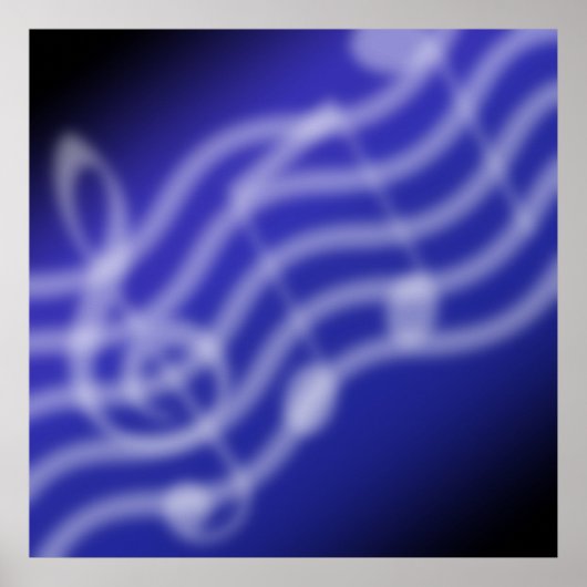 Blauwe muziek poster (Voorkant)