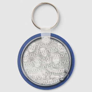 Blauwe muziek sleutelhanger