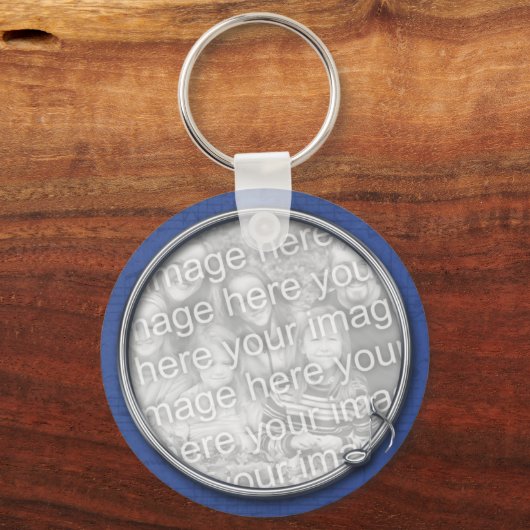 Blauwe muziek sleutelhanger (Voorkant)