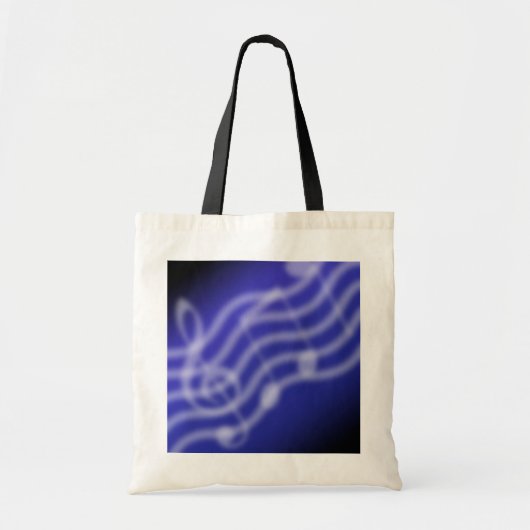 Blauwe muziek tote bag (Voorkant)