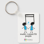 Blauwe muziek verbindt mensen Sleutelhanger (Voorkant)