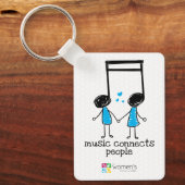 Blauwe muziek verbindt mensen Sleutelhanger (Voorkant)