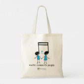 Blauwe muziek verbindt mensen tote bag (Achterkant)