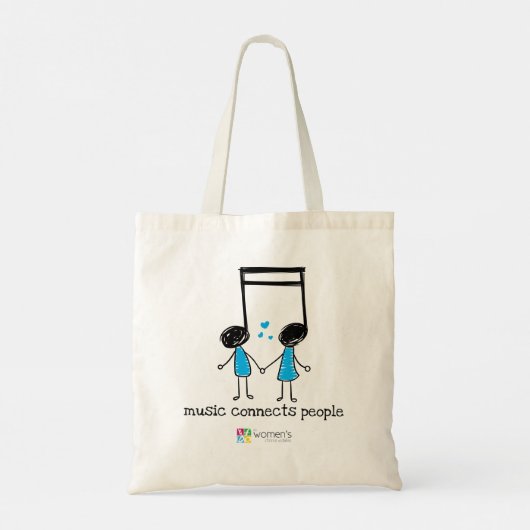 Blauwe muziek verbindt mensen tote bag (Achterkant)