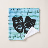 Blauwe muziek verenigt bioscoopmaskers bad handdoek (Wasdoekje)
