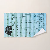 Blauwe muziek verenigt bioscoopmaskers bad handdoek (Handdoek)