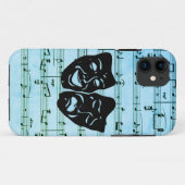 Blauwe muziek verenigt bioscoopmaskers Case-Mate iPhone case (Achterkant (horizontaal))