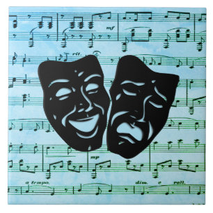 Blauwe muziek verenigt bioscoopmaskers tegeltje