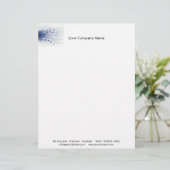 Blauwe muziekexplosie op witte achtergrond briefhoofd (Staand voorkant)