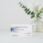 Blauwe muziekexplosie op witte achtergrond visitekaartje (Staand voorkant)