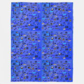 Blauwe muziekinstrumenten en noten; fleece deken (Voorkant)