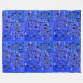 Blauwe muziekinstrumenten en noten; fleece deken (Voorkant (Horizontaal))
