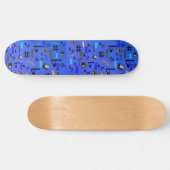 Blauwe muziekinstrumenten, persoonlijk skateboard (Horizontaal)
