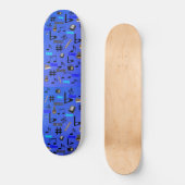 Blauwe muziekinstrumenten, persoonlijk skateboard (Voorkant)
