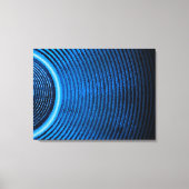 Blauwe muziekluidspreker en geluidsgolven canvas afdruk (Voorkant)