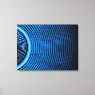 Blauwe muziekluidspreker en geluidsgolven canvas afdruk