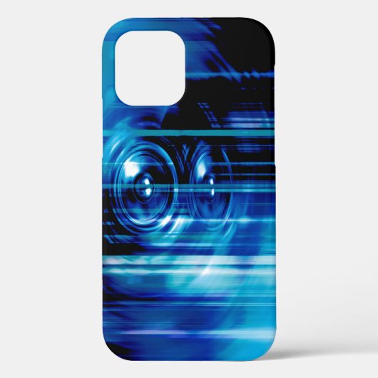 Blauwe muziekluidsprekers Hoesje-Mate iPhone draag Case-Mate iPhone Case (Achterkant)