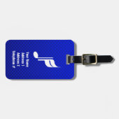 Blauwe muzieknoot bagagelabel (Voorkant horizontaal)