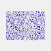 BLAUWE MUZIEKNOTEN FLEECE DEKEN (Voorkant (Horizontaal))