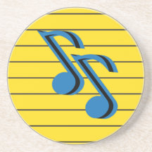 Blauwe muzieknoten op een notitieblok