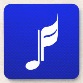 Blauwe muzieknotitie drankjes onderzetter (Voorkant)